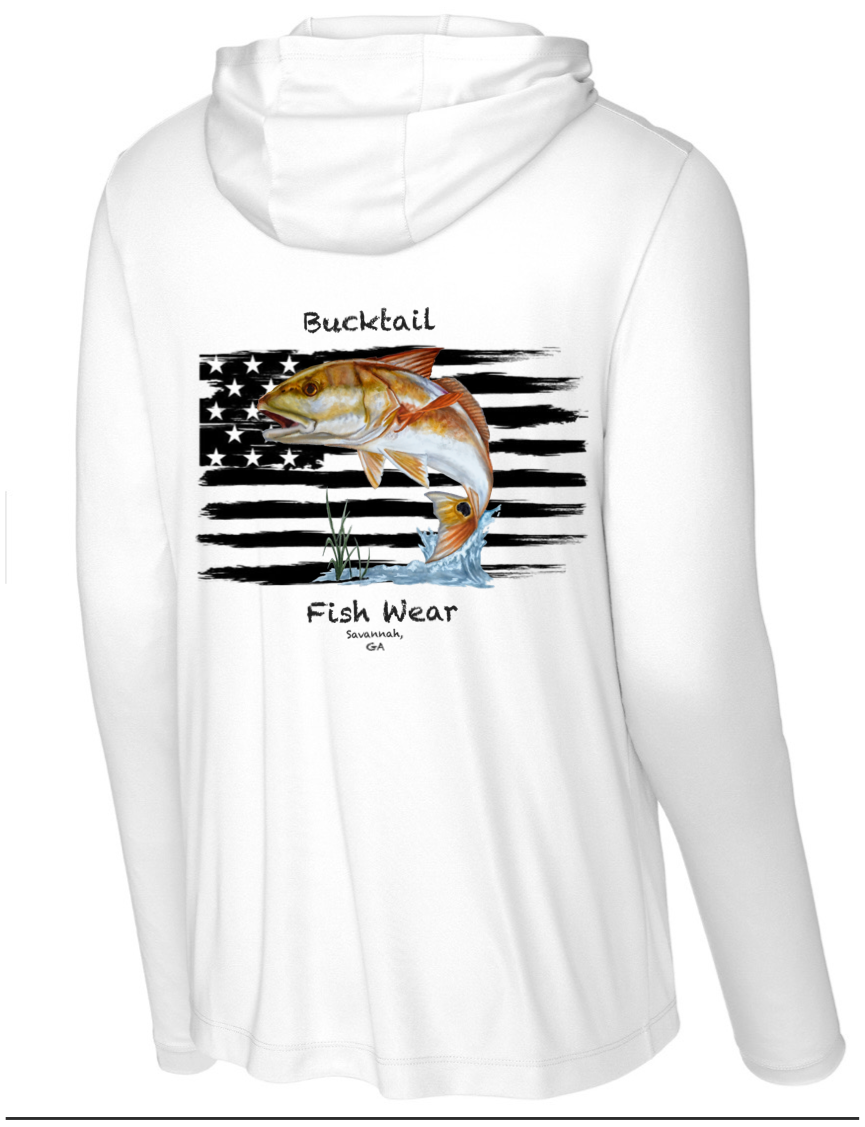 White AMF UPF 50+ Hooded Shirt