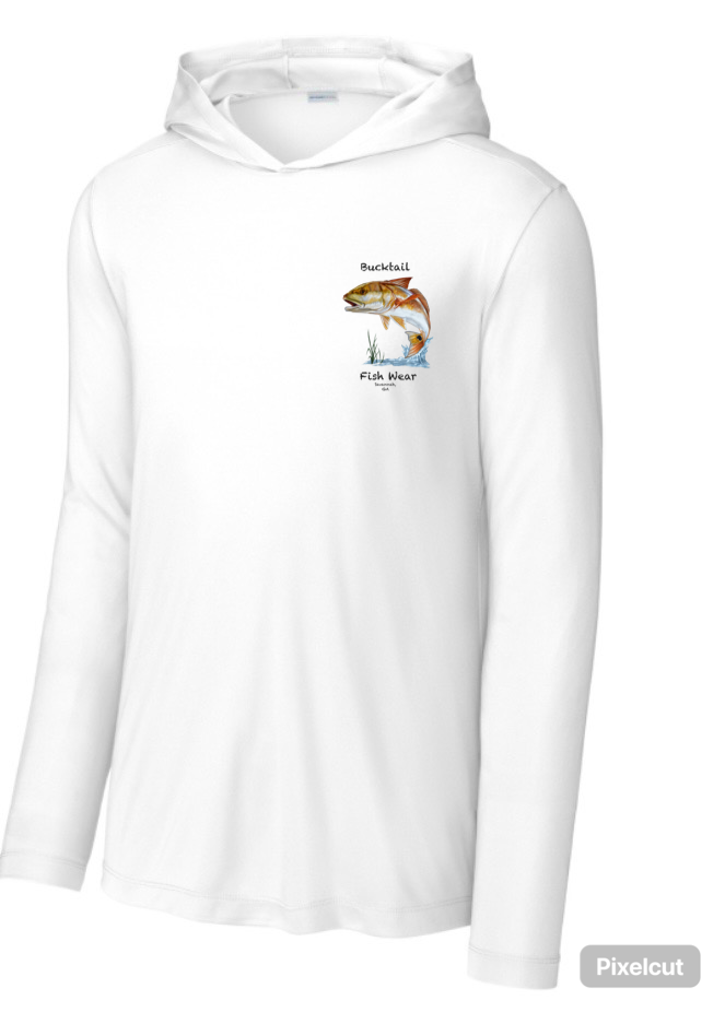 White AMF UPF 50+ Hooded Shirt